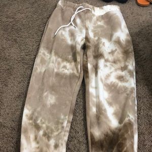 Tie dye cream aesthetic high rise sweatpants